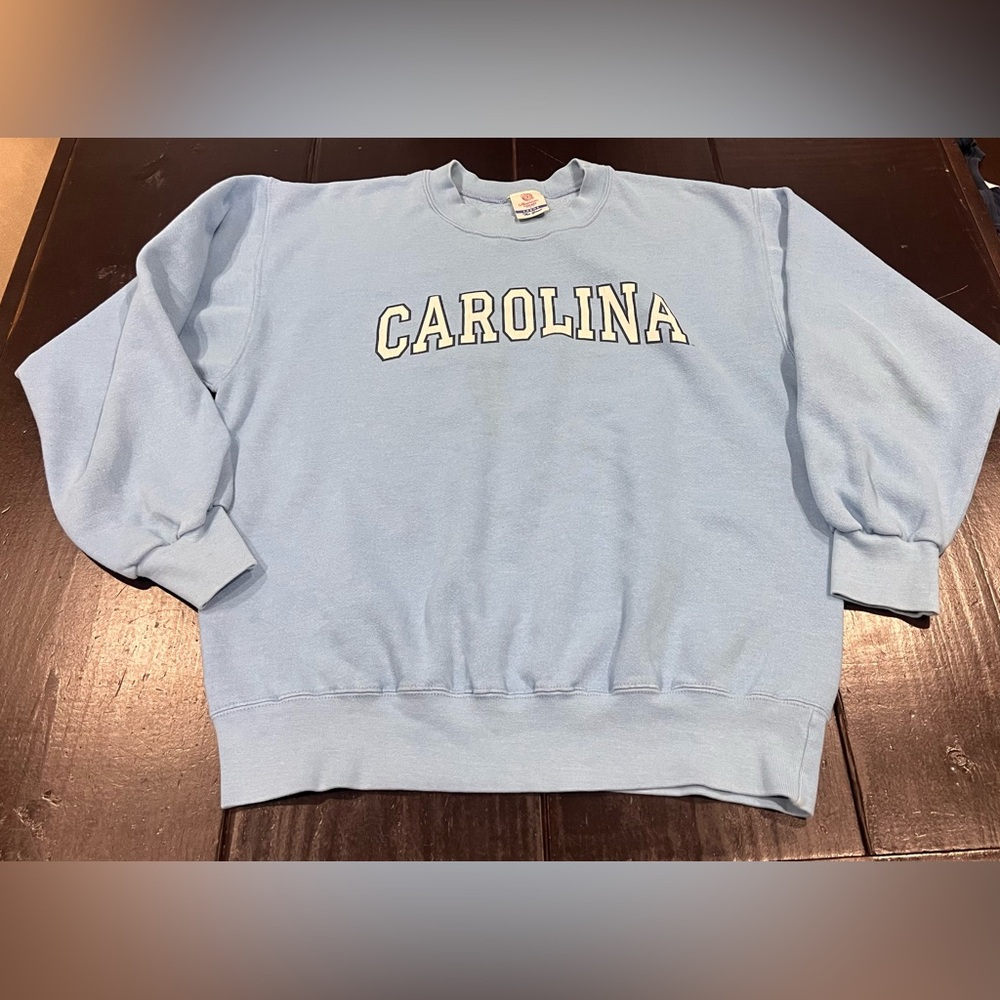 Vintage Carolina Sweatshirt Men Large blue Crewneck THE GAME Made in America